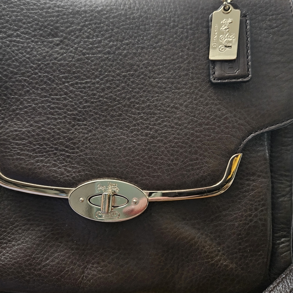 Coach Madison Sadie Flap Espresso Leather Satchel - Picture 2 of 8